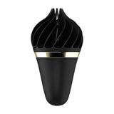 Satisfyer Sweet Treat Spinnator nero con design a spirale e fascia dorata