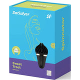 Confezione Satisfyer Spinnator Sweet Treat blu e giallo con finestra prodotto
