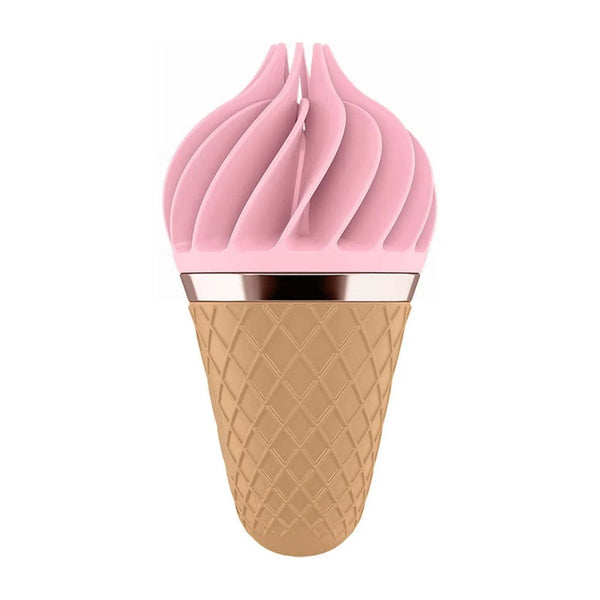 Satisfyer Sweet Treat Spinnator rosa pastello a quattro lobi con anello argento