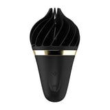 Satisfyer Sweet Treat Spinnator nero opaco con fascia dorata e controlli +/-