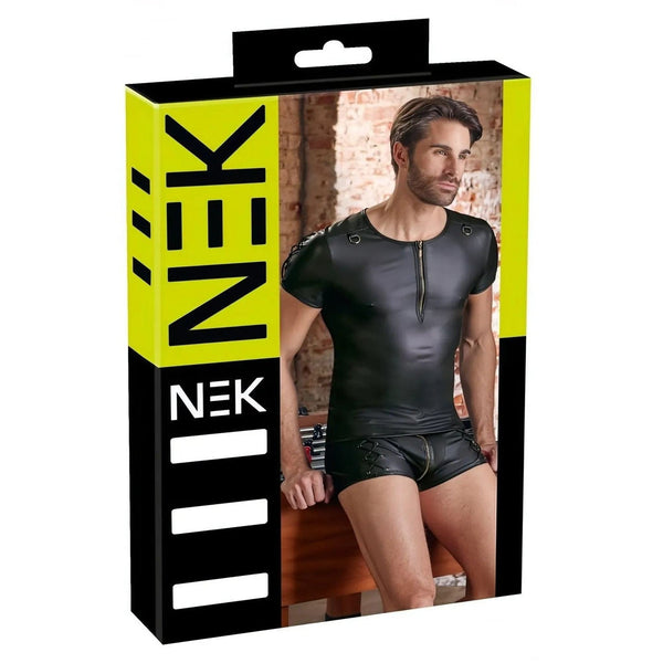T-Shirt Uomo Sexy Con Cerniera Sul Petto