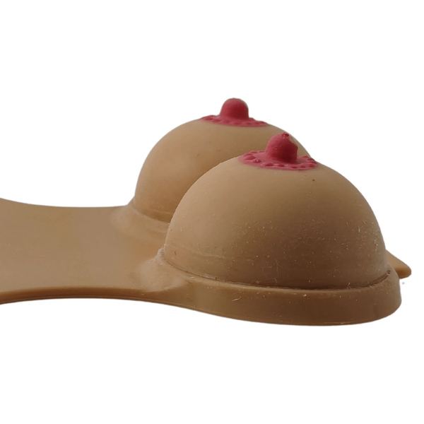Tappetino mouse silhouette donna con seni antistress in rilievo