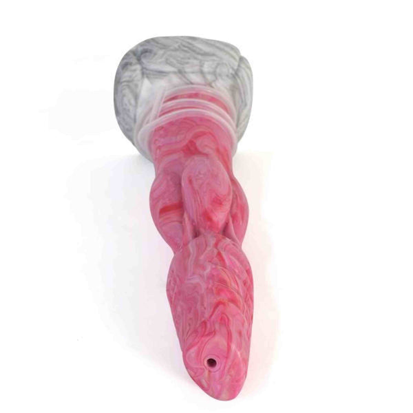 Dorso dildo fenrir silicone rosa base marmo e foro