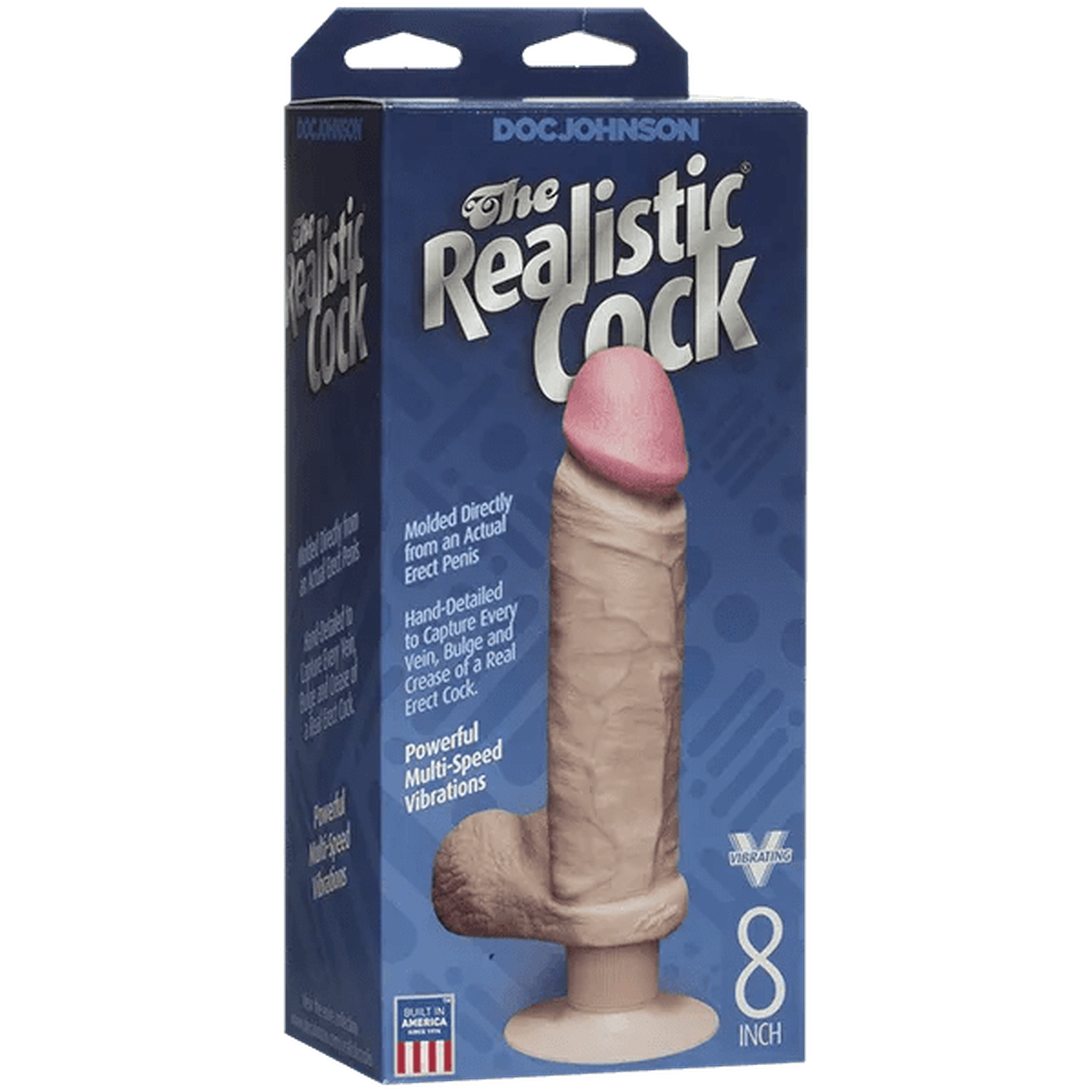 The Vibrating Realistic Cock 8'' - White