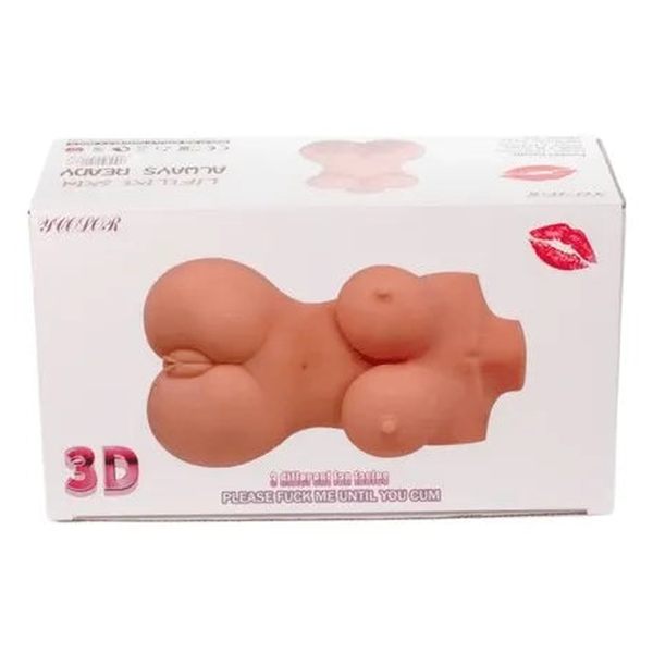 Scatola prodotto GoReal LIFELIKE SKIN 3D con immagine torso donna e logo rosso