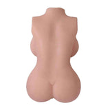 Vista posteriore torso femminile compatto con glutei definiti e collo aperto per uso