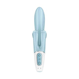 Vibratore Satisfyer Touch Me blu vista frontale pulsanti accensione