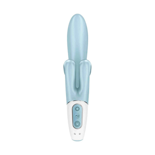 Vibratore Satisfyer Touch Me blu vista frontale pulsanti accensione