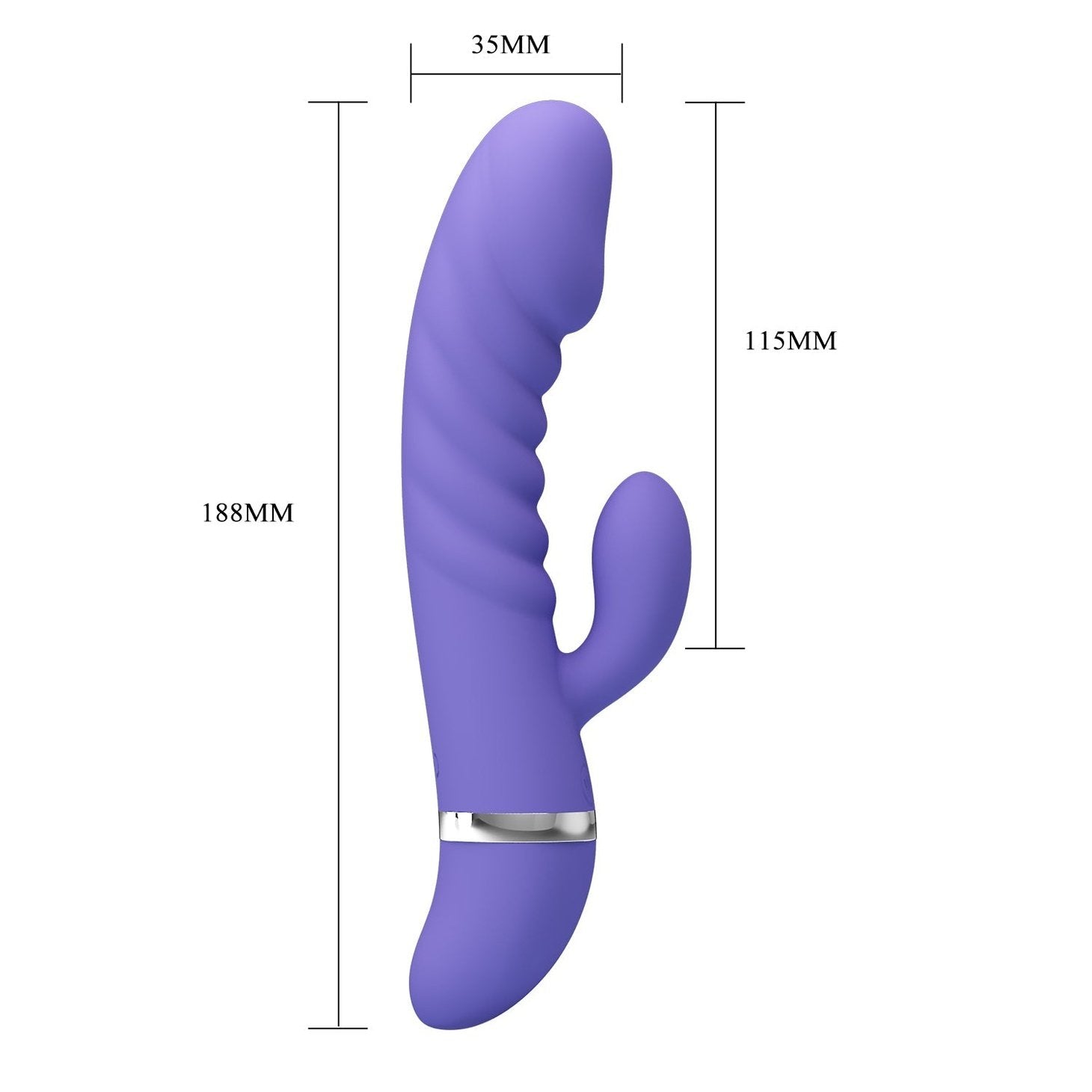 Tracy Vibratore Rabbit in Silicone Super Soft con 7 diverse modalità di vibrazione - Lilla