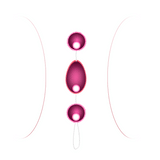 Illustrazione trio palline Kegel rosa con sfere interne bianche e anello di sicurezza