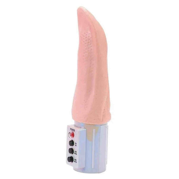 Vibratore Turbo Tongua rosa chiaro con texture realistica e controlli velocità