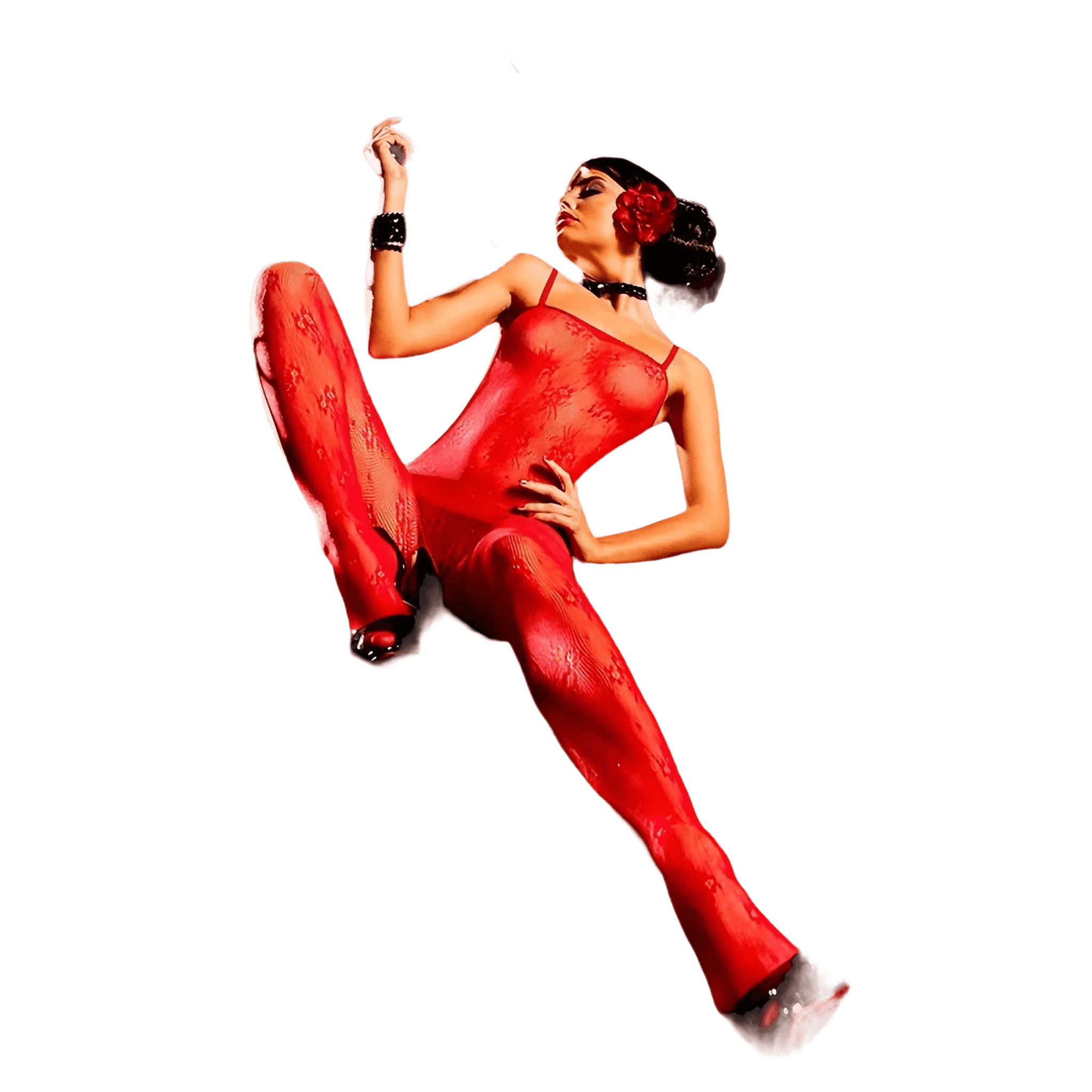 Tutina a rete in pizzo con ricami floreali