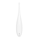Vibratore Satisfyer Twirling Fun bianco con pulsanti metallici alla base