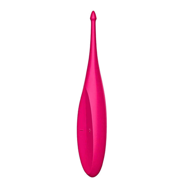 Vibratore Satisfyer Twirling Fun rosa acceso con simboli controllo incisi