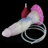 Dildo T-Rex in silicone con cresta decorativa e tubo di collegamento
