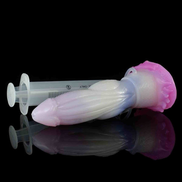 Dildo dinosauro T-Rex con siringa monouso da 100 ml per infusione