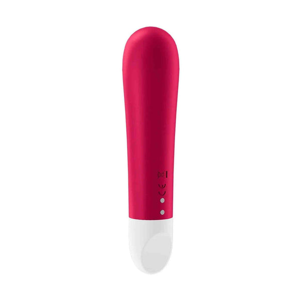 Retro vibratore Satisfyer Ultra Power Bullet 1 con simboli CE e fori di ricarica