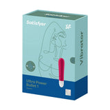 Confezione scatola Satisfyer Ultra Power Bullet 1 vibratore rosso con design minimalista