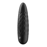 Logo sF. su vibratore Ultra Power Bullet 5 nero Satisfyer, dettaglio frontale