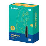 Confezione vibratore Satisfyer Ultra Power Bullet 5 nero con garanzia 15 anni e grafica onda sonora