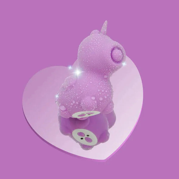 Vibratore clitorideo Unihorn Karma Lilac texture superficiale goccioline umidità