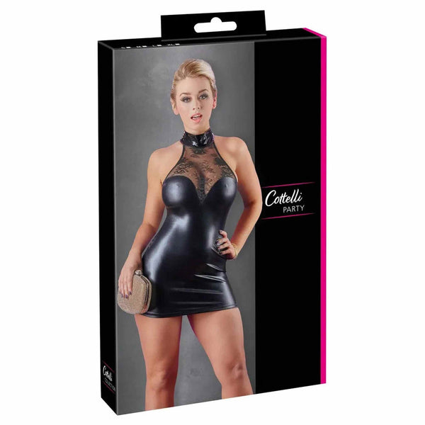 Confezione vestito sexy Cottelli PARTY scatola nera bordo rosa modella