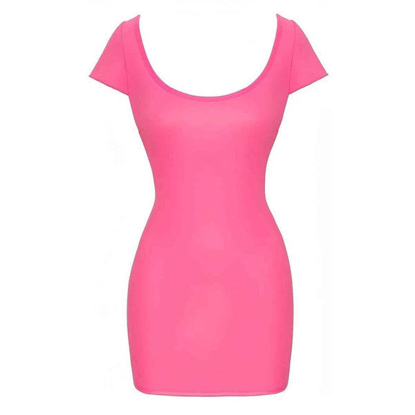 Vestitino Sexy Manica Corta Rosa Acceso