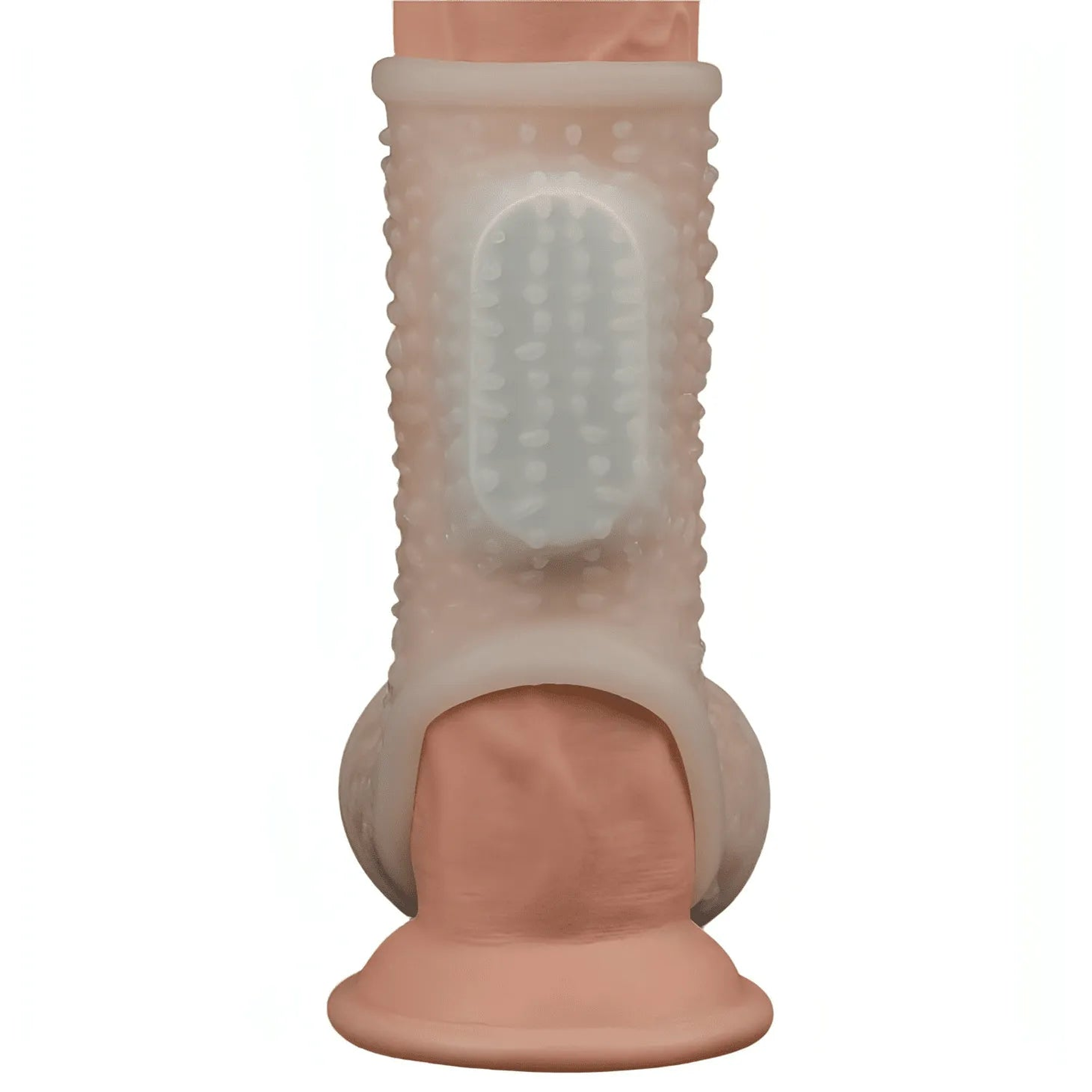 Vibrating Clouds Knights Guaina Fallica Intera Stimolante con Vibrazione- Bianco