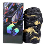 Vibratore GEEBA nero oro con scatola iridescente e logo animale arcobaleno