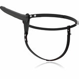 Strap-on vibrante nero in silicone con cintura in pelle sintetica e finitura opaca