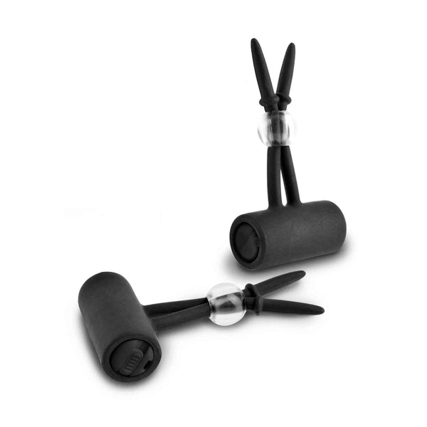 Pinze silicone nere vibranti con sfera centrale e cilindro accensione