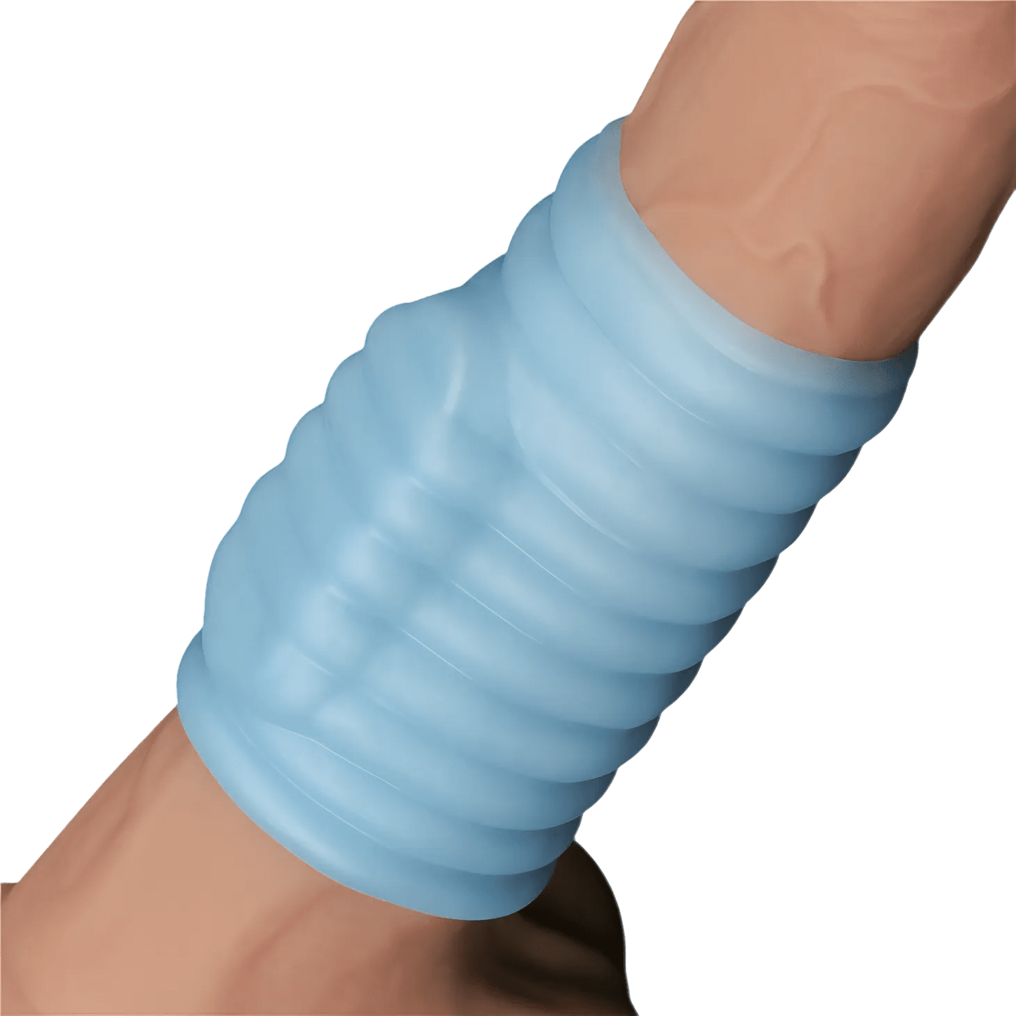 Vibrating Wave Knights Guaina Fallica Stimolante con Vibrazione - Azzurro