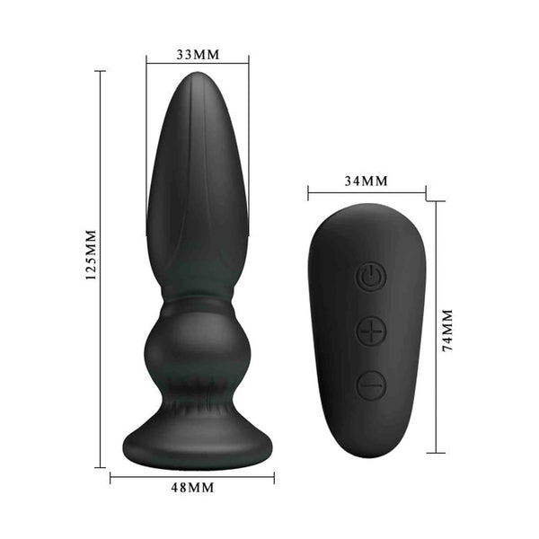 Misure vibratore anale nero: 125mm lunghezza con telecomando