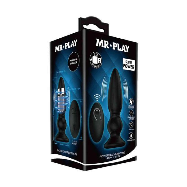 Confezione scatolina nera plug anale ricaricabile MR•PLAY