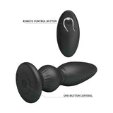 Plug anale nero con controllo a un pulsante e telecomando remoto