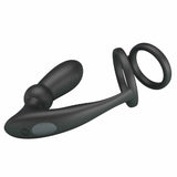 Vibratore anale nero silicone opaco Y pulsante G incasso grigio scuro
