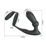 Dimensioni vibratore anale nero silicone doppio anello 38mm e 43mm
