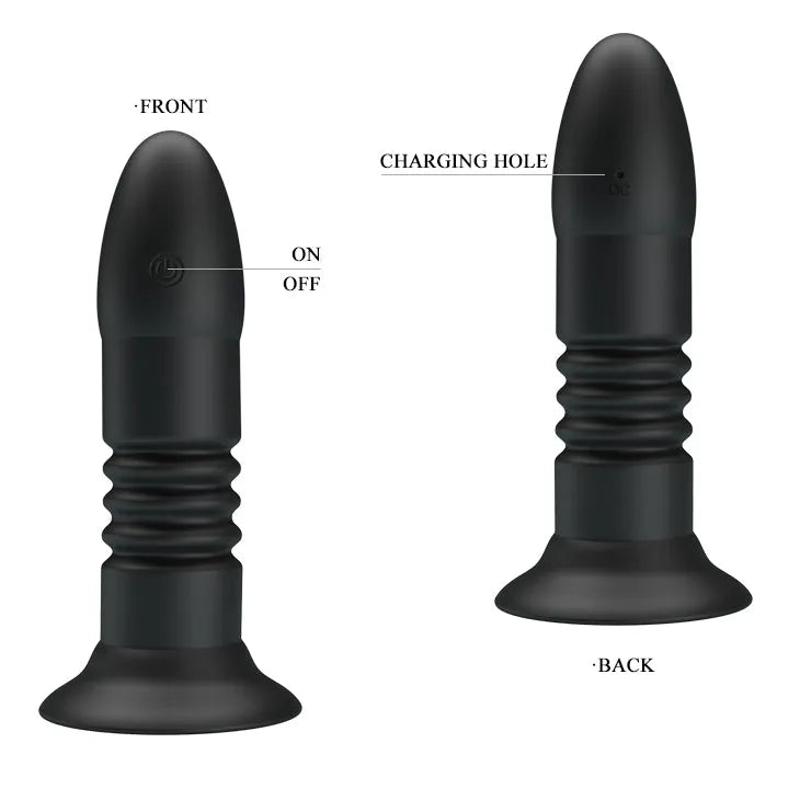 Vibratore Anale a Spinta con Telecomando Wireless