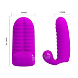 Vibratore DOPPIO da dita con stimolatore clitorideo