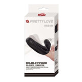 Vibratore DOPPIO da dita con stimolatore clitorideo