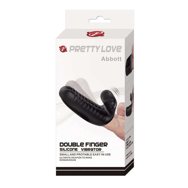 Vibratore DOPPIO da dita con stimolatore clitorideo