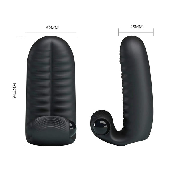 Vibratore DOPPIO da dita con stimolatore clitorideo