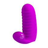 Vibratore DOPPIO da dita con stimolatore clitorideo
