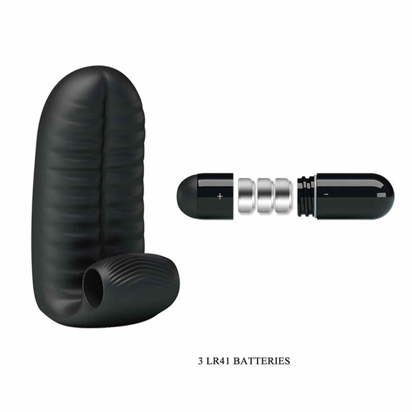 Vibratore DOPPIO da dita con stimolatore clitorideo