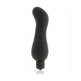Vibratore nero opaco con superficie ondulata e controllo pulsante integrato