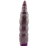 Vibratore Design Alluring Moon Cox viola frontale con testa a forma di labbra e texture granulosa