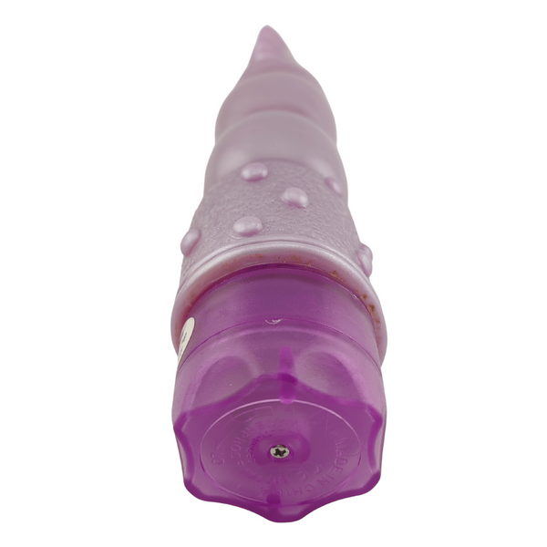 Base esagonale traslucida vibratore Design Alluring Moon Cox viola con incisioni MADE IN CHINA