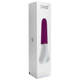 Confezione vibratore OVO D1 viola e bianco scatola bianca logo