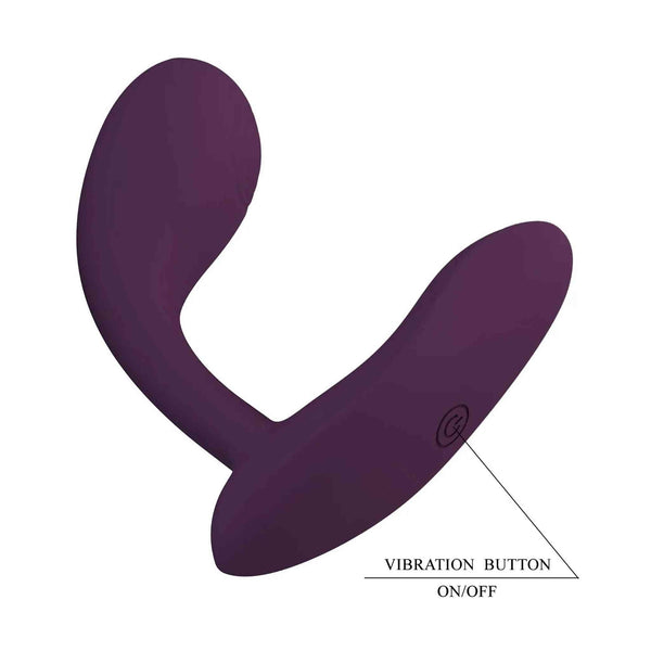 Vibratore Y viola scuro pulsante on/off vibrazione laterale