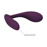 Vibratore viola scuro ricarica USB foro base posteriore